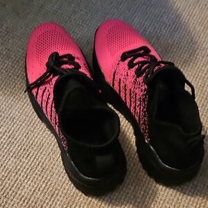 Pink and Black Athletic Shoes